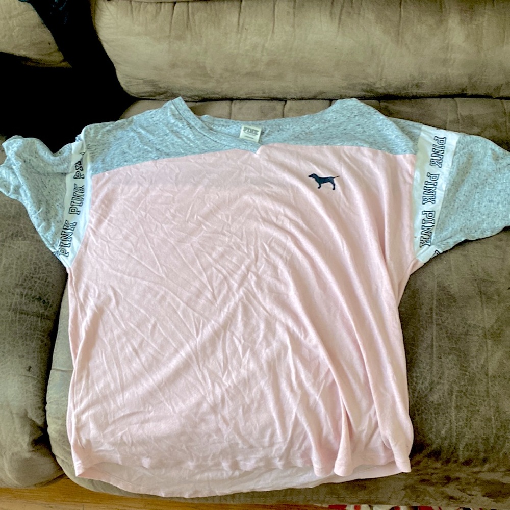 Pink shirt barley worn